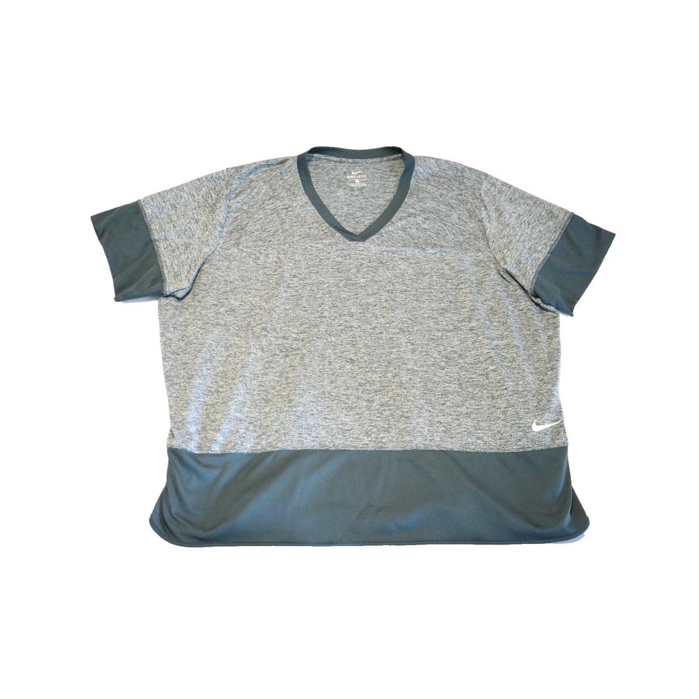 Nike Dri-FIT Women's Plus Size 2X V-Neck Training Shirt Gray/TealUp for sale is